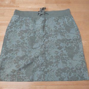 Denver Hayes Women's Skirt Army Green Floral Drawstring Waist Size Large